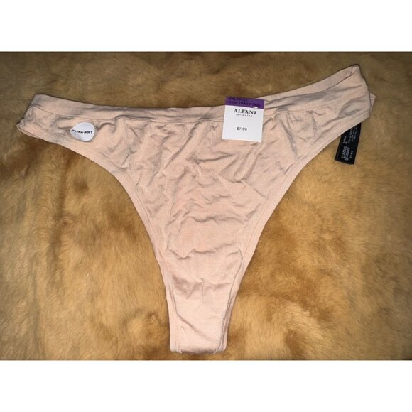 Alfani Women's Ultra Soft Thong Underwear, Creamy Ivory, Size XXL, NWT - Picture 2 of 4